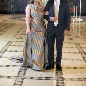 Elegant Gold and Black Gown